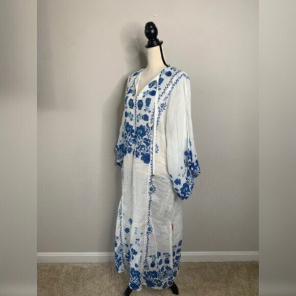 NWT Johnny Was Jade Collection Biannca Linen Kaftan Dress - Picture 8 of 15